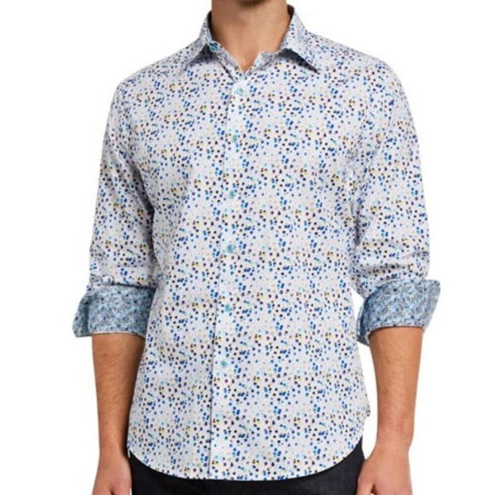 Robert Graham Shirt 2XL Classic Fit Long Sleeve Blue Geometric NEW WITH TAGS